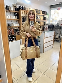 Extra Büyük Omuz çantası Bej Taba Rengi (eni 44cm boyu 32 cm)